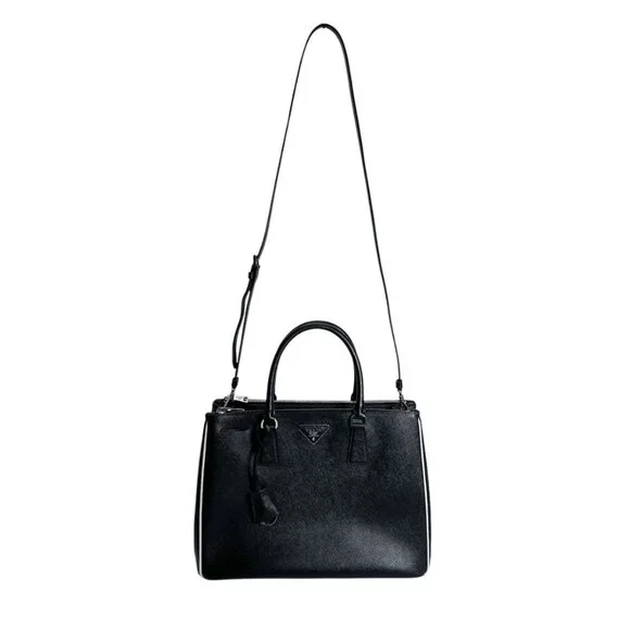 Prada 1 Ba274 2-Way Bag Saffiano Tote Bag Black - Picture 2 of 15